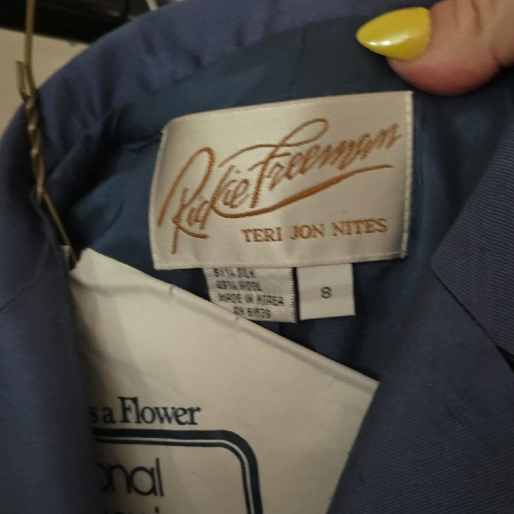 Rickie Freeman for Teri Jon Deep Blue Maxi Skirt Sz 8 Vintage - Picture 8 of 12